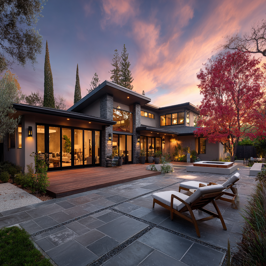 Private meditation garden with koi pond